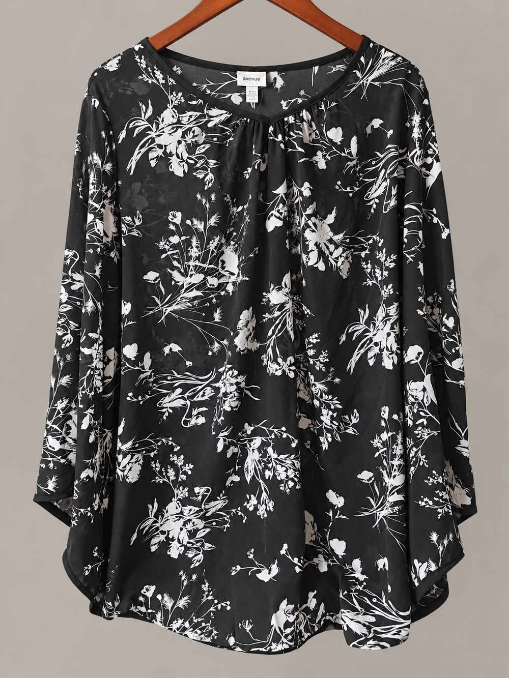 Avenue Black Floral Scoop Neck Tunic